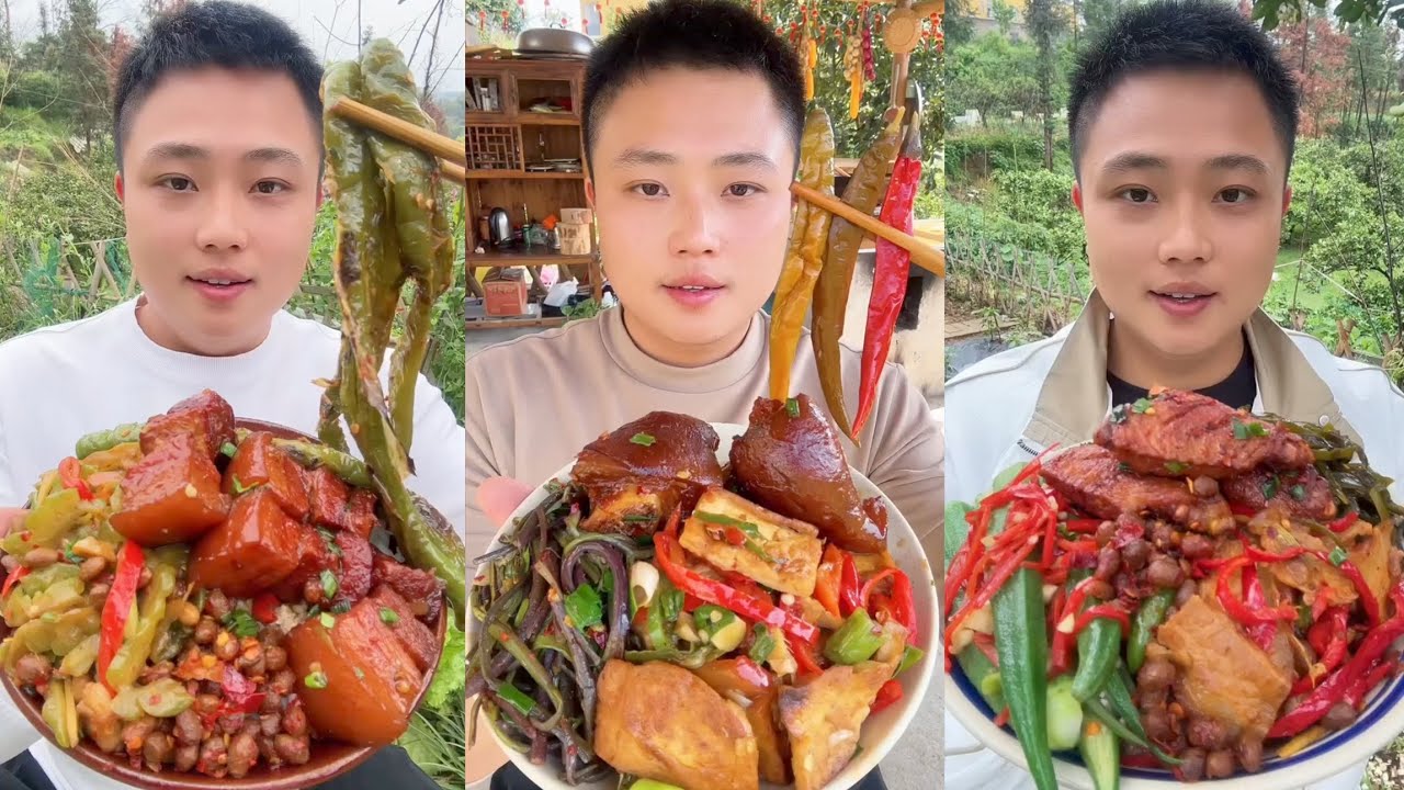 Mukbang #145:Eat spicy 🥵🔥 braised pork belly rib belly boil #mukbang #yummy #delicious