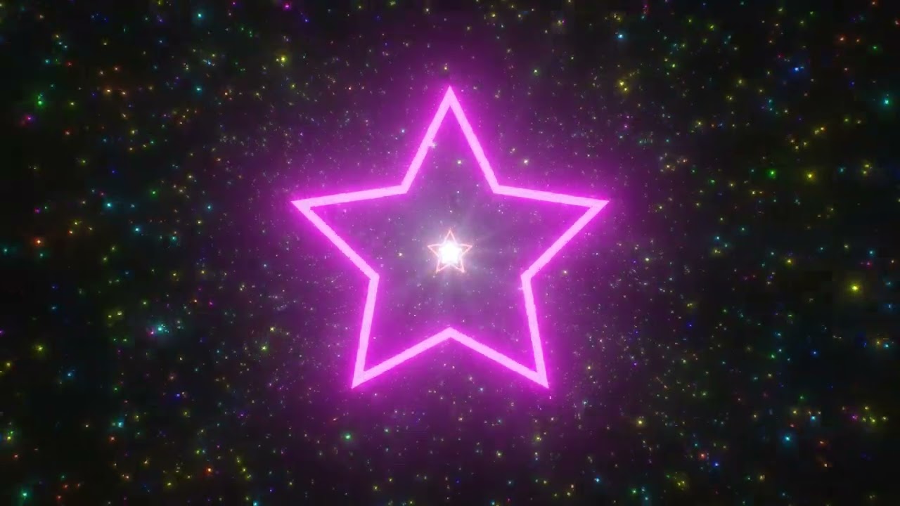 Hyper Glow Spinning Star Tunnel And Sparkling Stars Moving 4K Background