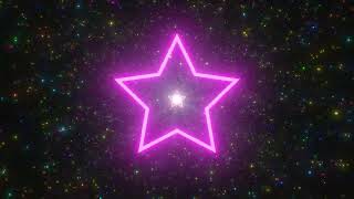 Hyper Glow Spinning Star Tunnel And Sparkling Stars Moving 4K Background