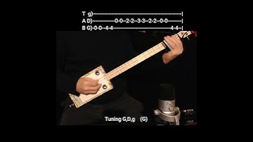 Guitar Boogie - Short "No Chat" Lesson for Fretless 3 string Cigar Box slide Guitar