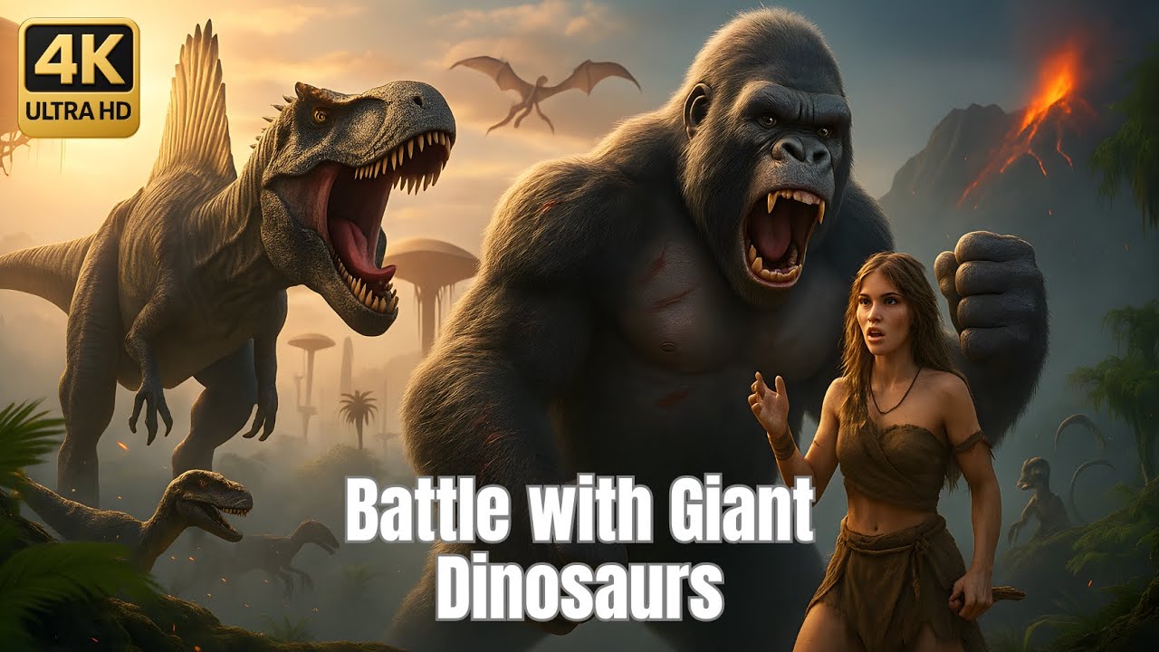 Top 7 Epic Battles from Life 3.4 Million Years Ago: King Kong and Beauty Battle with Giant Dinosaurs