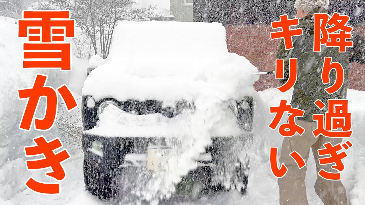 大雪まみれ雪かき】降りしきりる雪の中で堆積雪の移動と雪かきをしても 