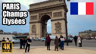 Lofi & Chillhop Paris Walking Champs-Élysées (February 2022) | 4K 2160p