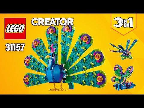 LEGO® Creator 3in1 Exotic Peacock (31157)[355 pcs] Dragonfly &amp; Butterfly | Building Instructions