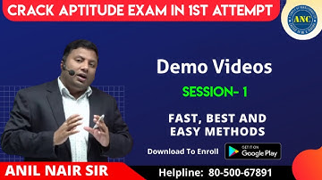 🛑LIVE || Demo Lecture by Mr.Anil Nair ( Session-1 )|| CAT, BANK, SSC || ANIL NAIR