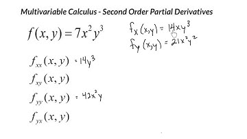 Multivariable Calculus - Second Order Partial Derivatives