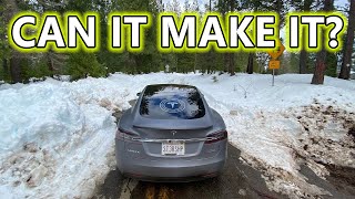 I went on a road trip to get outside and things did not go according
plan. got stuck in snow ran my battery down zero. #tesla #teslamodels