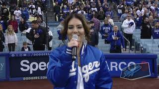 Dani Rose sings the National anthem at Dodger Stadium opening weekend 2024