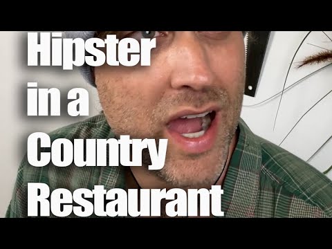 Hipster at a Country Restaurant