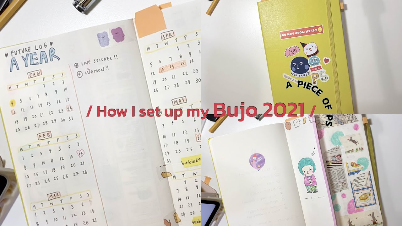 PSstory01_ Bujo set up 2021 / บูโจ ทำbullet journal , ตกแต่ง journal, วาดรูปเล่น, สมุด moleskine