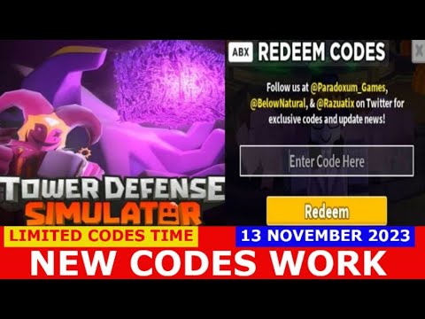 Roblox Tower Defense Simulator All New Codes! 2022 March - BiliBili