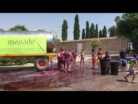 Wine shower in Rueda, Spain
