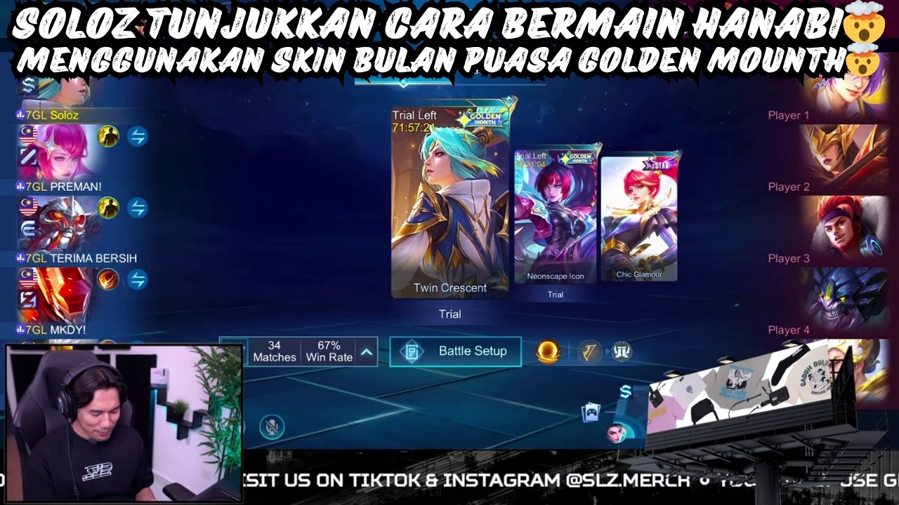 SOLOZ TUNJUKKAN CARA BERMAIN HANABI🤯MENGGUNAKAN SKIN BULAN PUASA GOLDEN MOUNTH🤯