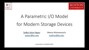 A Parametric I/O Model for Modern Storage Devices (DAMON 2021)