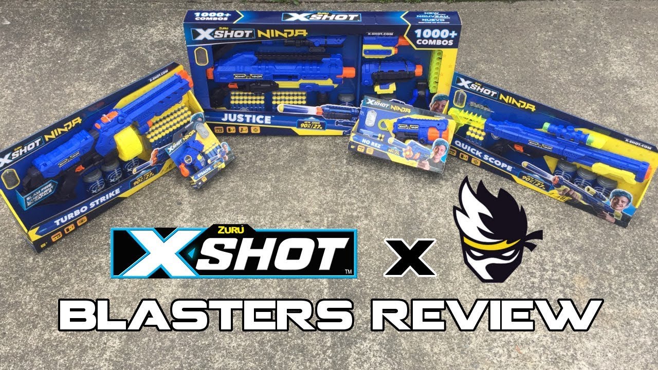 X-SHOT x NINJA BLASTERS! Stealth, No Rez, Quick Scope, Turbo Strike, and  Justice Review! | Walcom S7