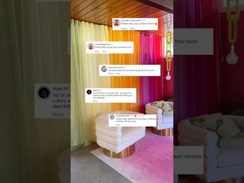 Custom curtain DIY🌈 and the carpet is something I custom designed with carpet tiles!