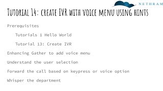 Tutorial 14: Twilio create IVR with voice menu using hints Wealth