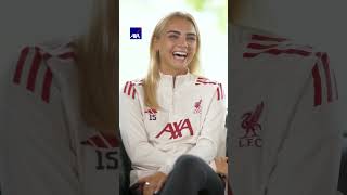 Liverpoolfcw Sofie Lundgaard &amp; Marie Hobinger 1st time at the AXA Melwood Training Centre! Part 2