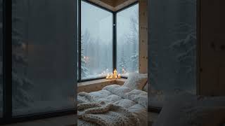❄️ Cozy Snowy Cabin Bedroom 🌨️ | Winter Ambience for Sleep #rainoundforsleep #rain #meditation
