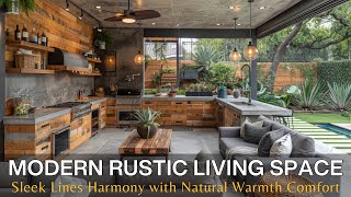 Modern Rustic Retreat: Sleek Lines Harmonize with Natural Warmth for Contemporary Comfort Living