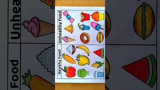 Healthy and unhealthy food chart easy drawing #drawing #reels #viral