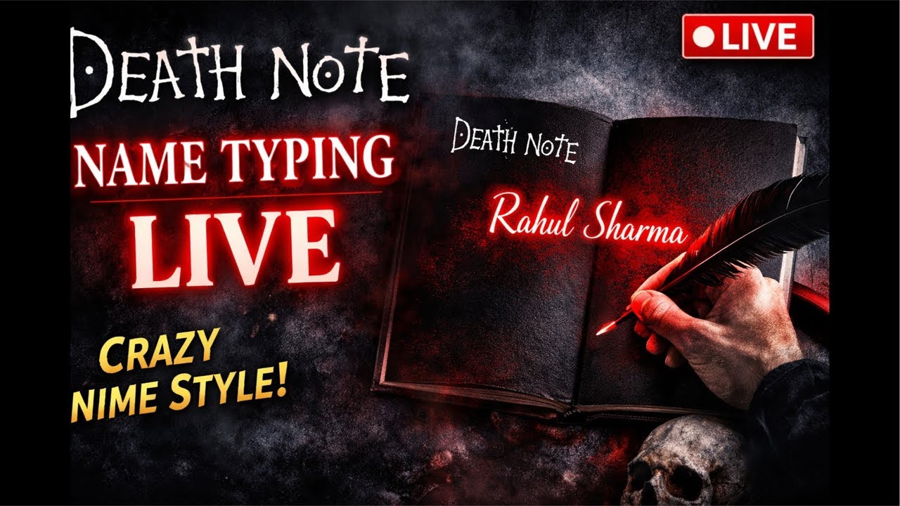😈 Welcome to Death Note Style Name Typing LIVE Stream!