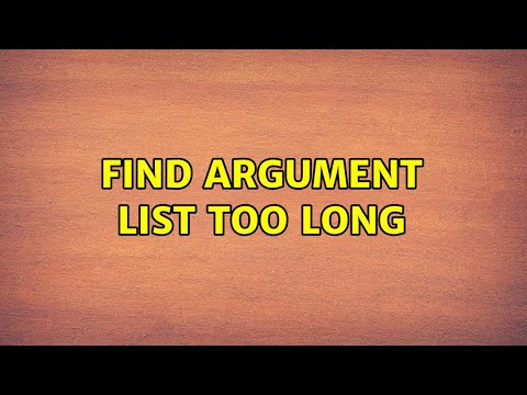 the argument list is too long