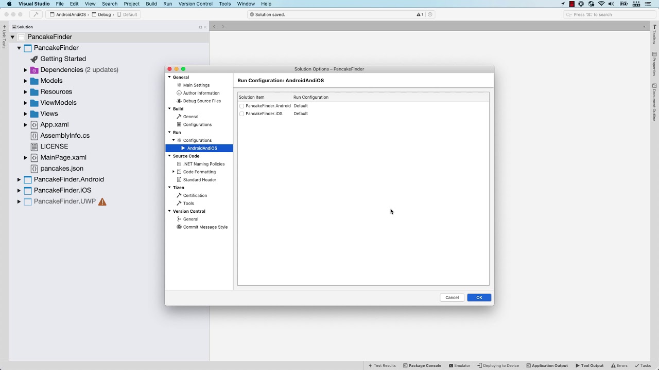 Visual Studio for Mac Run Configurations: Running Multiple Projects at Once  - YouTube