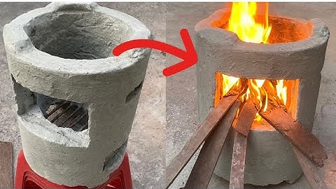 Cách làm bếp củi bằng xi măng từ Xô nhựa