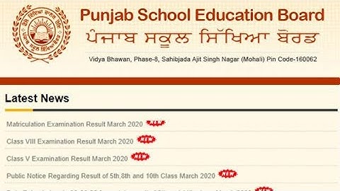 PSEB Result 2020 Declared for 5th, 8th and 10th Class Students, Check at pseb.ac.in, Get Direct Link