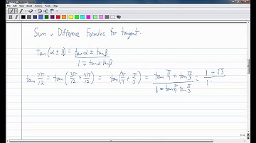 Sum and Difference Formulas for Tangent
