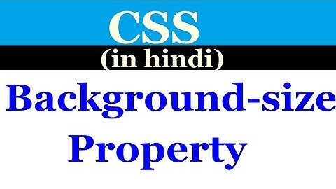 [Hindi] CSS - background size property in css