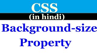 [Hindi] CSS - background size property in css