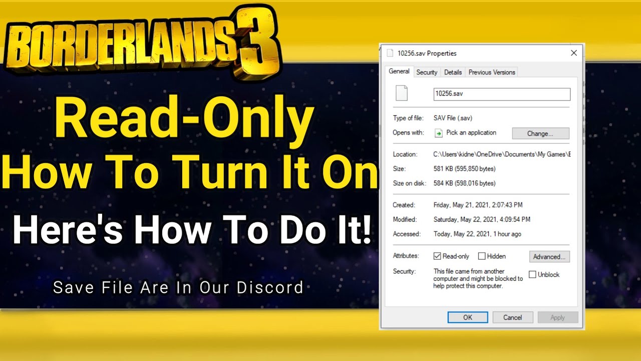 Borderlands 3 Read Only Guide (How To Turn Read Only On Your Save Files