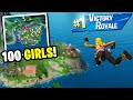 I Got 100 GIRLS to Compete by ONLY Landing at the UNKNOWN ISLAND... (I WON!)
