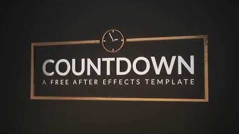 FREE After Effects Countdown Template!