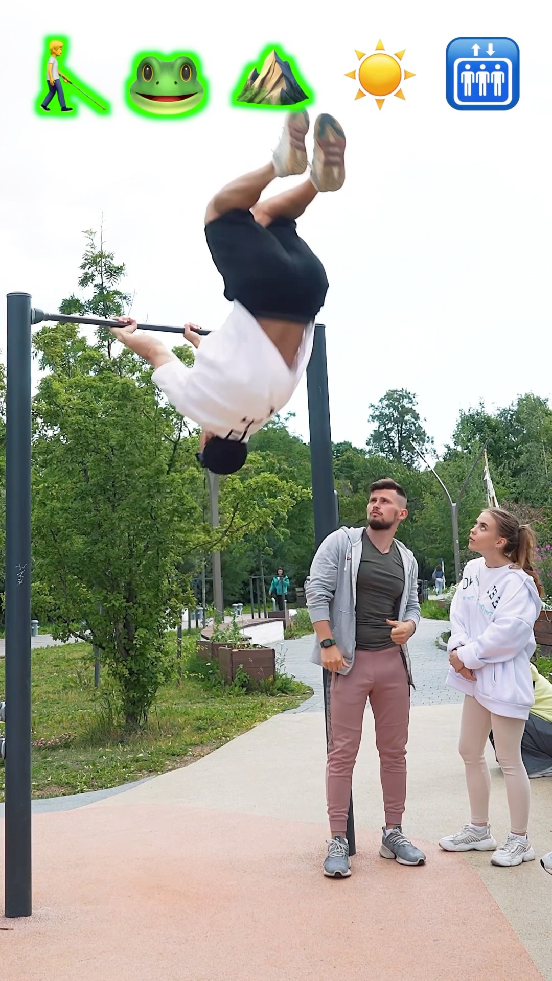 Stunts with Emojis pt.97??#kiryakolesnikov #prank #funny #comedy #stunt #parkour #flip