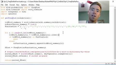 Ep 12 Python NLTK | Frequency Distribution With No Punctuation