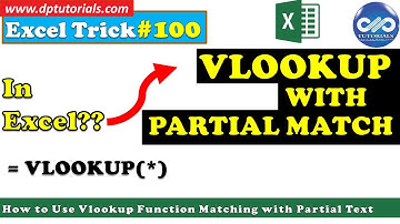 How to Use Vlookup Function Matching With Partial Text In Excel || Excel Tricks || dptutorials