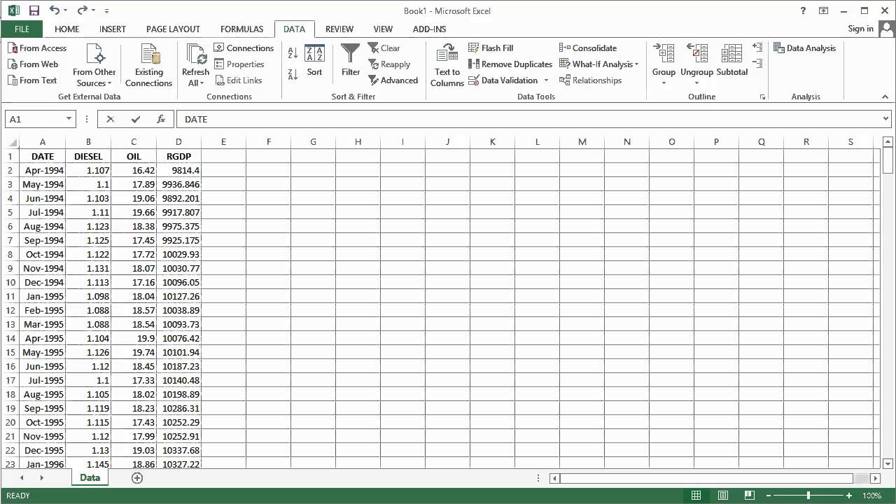 Regression Chart Excel 2013