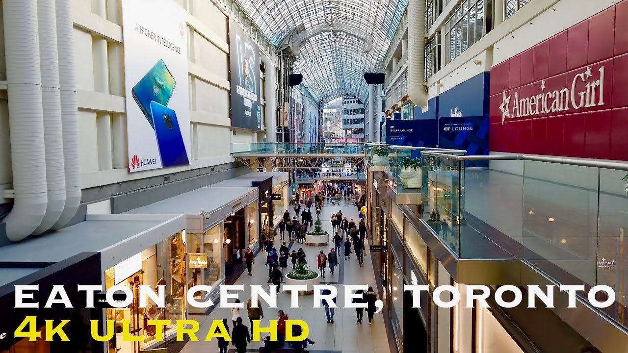 Toronto's Eaton Centre (walking tour in 4K) 