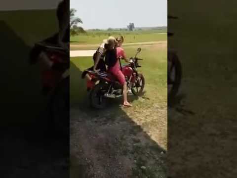 funny-indian-bike-accident-women-stunt-in-shop