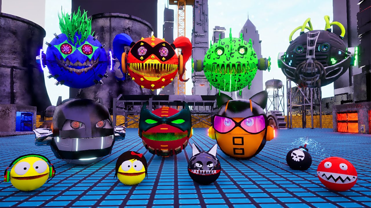 MONSTER PACMAN VS ROBOT PACMAN - BATMAN VS JOKER  #monsterpacman #robotpacman #pacman