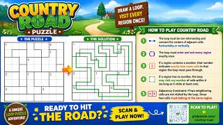 How to Play Country Road Puzzle | 10x10 Medium Solve in 03:49 [Pure Solve]