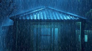 Banish Restlessness for Rapid Sleep with Heavy Rain & Thunder Sounds on a Tin Roof at Night