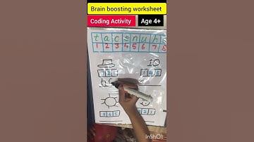Brain boosting worksheet/coding activity/age 4+/teach to spell