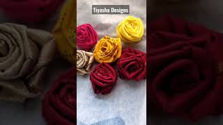 Fabric rose flower making | fabric roses for dresses❤ #rose  #roses #roselatkan