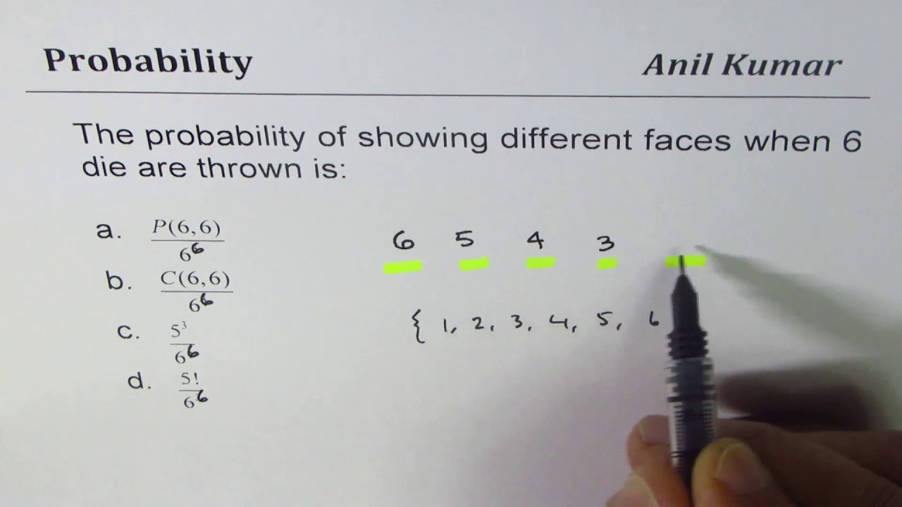what is the assignment of probabilities to the six faces
