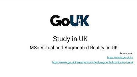 MSc Virtual and Augmented Reality (VR and AR) in UK