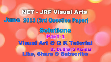 Net June 2013 (3rd Question Paper)@visualartandgktutorial